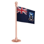 Falkland Islands (Malvinas) Car Dashboard Flag of 2in x 3in With A Steel or Plastic Base