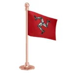 Isle of Man Car Dashboard Flag of 2in x 3in With A Steel or Plastic Base