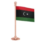 Libya Car Dashboard Flag of 2in x 3in With A Steel or Plastic Base