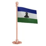 Lesotho Car Dashboard Flag of 2in x 3in With A Steel or Plastic Base