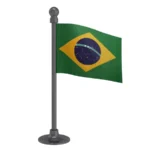 Brazil Car Dashboard Flag of 2in x 3in With A Steel or Plastic Base