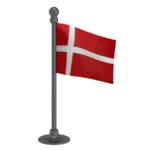 Denmark Car Dashboard Flag of 2in x 3in With A Steel or Plastic Base