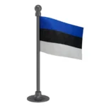 Estonia Car Dashboard Flag of 2in x 3in With A Steel or Plastic Base