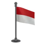Indonesia Car Dashboard Flag of 2in x 3in With A Steel or Plastic Base