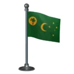 Cocos (Keeling) Islands Car Dashboard Flag of 2in x 3in With A Steel or Plastic Base