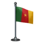 Cameroon Car Dashboard Flag of 2in x 3in With A Steel or Plastic Base