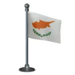 Cyprus Car Dashboard Flag of 2in x 3in With A Steel or Plastic Base