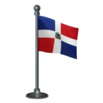 Dominican Republic Car Dashboard Flag of 2in x 3in With A Steel or Plastic Base