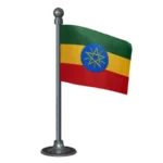 Ethiopia Car Dashboard Flag of 2in x 3in With A Steel or Plastic Base