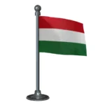 Hungary Car Dashboard Flag of 2in x 3in With A Steel or Plastic Base