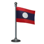 Laos Car Dashboard Flag of 2in x 3in With A Steel or Plastic Base
