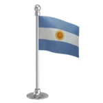 Argentina Car Dashboard Flag of 2in x 3in With A Steel or Plastic Base