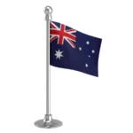 Australia Car Dashboard Flag of 2in x 3in With A Steel or Plastic Base