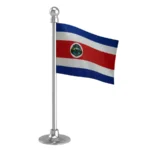 Costa Rica Car Dashboard Flag of 2in x 3in With A Steel or Plastic Base