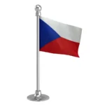 Czech Republic Car Dashboard Flag of 2in x 3in With A Steel or Plastic Base