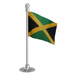 Jamaica Car Dashboard Flag of 2in x 3in With A Steel or Plastic Base