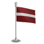 Latvia Car Dashboard Flag of 2in x 3in With A Steel or Plastic Base