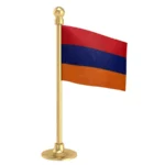Armenia Car Dashboard Flag of 2in x 3in With A Steel or Plastic Base