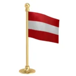 Austria Car Dashboard Flag of 2in x 3in With A Steel or Plastic Base