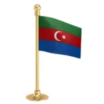 Azerbaijan Car Dashboard Flag of 2in x 3in With A Steel or Plastic Base