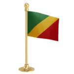 Congo (Brazzaville)  Car Dashboard Flag of 2in x 3in With A Steel or Plastic Base