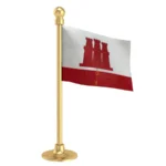 Gibraltar Car Dashboard Flag of 2in x 3in With A Steel or Plastic Base