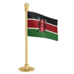 Kenya Car Dashboard Flag of 2in x 3in With A Steel or Plastic Base
