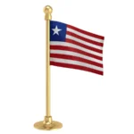 Liberia Car Dashboard Flag of 2in x 3in With A Steel or Plastic Base