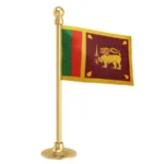 Sri Lanka Car Dashboard Flag of 2in x 3in With A Steel or Plastic Base