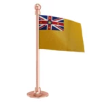 Niue Car Dashboard Flag of 2in x 3in With A Steel or Plastic Base