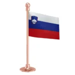 Slovakia Car Dashboard Flag of 2in x 3in With A Steel or Plastic Base