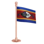 Swaziland Car Dashboard Flag of 2in x 3in With A Steel or Plastic Base