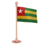 Togo Car Dashboard Flag of 2in x 3in With A Steel or Plastic Base