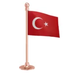 Turkey Car Dashboard Flag of 2in x 3in With A Steel or Plastic Base