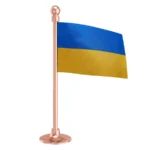 Ukraine Car Dashboard Flag of 2in x 3in With A Steel or Plastic Base