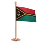 Vanuatu Car Dashboard Flag of 2in x 3in With A Steel or Plastic Base