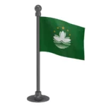 Macao Car Dashboard Flag of 2in x 3in With A Steel or Plastic Base