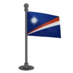 Marshall Islands Car Dashboard Flag of 2in x 3in With A Steel or Plastic Base