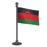 Malawi Car Dashboard Flag of 2in x 3in With A Steel or Plastic Base