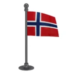 Norway Car Dashboard Flag of 2in x 3in With A Steel or Plastic Base