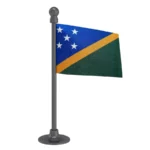 Solomon Islands Car Dashboard Flag of 2in x 3in With A Steel or Plastic Base