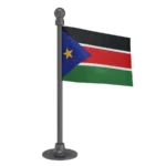 South Sudan Car Dashboard Flag of 2in x 3in With A Steel or Plastic Base