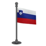 Slovenia Car Dashboard Flag of 2in x 3in With A Steel or Plastic Base