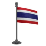Thailand Car Dashboard Flag of 2in x 3in With A Steel or Plastic Base