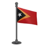 Timor Leste Car Dashboard Flag of 2in x 3in With A Steel or Plastic Base