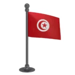 Tunisia Car Dashboard Flag of 2in x 3in With A Steel or Plastic Base