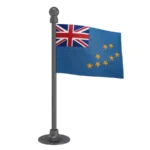 Tuvalu Car Dashboard Flag of 2in x 3in With A Steel or Plastic Base