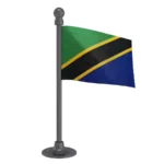 Tanzania Car Dashboard Flag of 2in x 3in With A Steel or Plastic Base