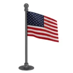 United States of America Car Dashboard Flag of 2in x 3in With A Steel or Plastic Base
