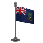 British Virgin Islands Car Dashboard Flag of 2in x 3in With A Steel or Plastic Base